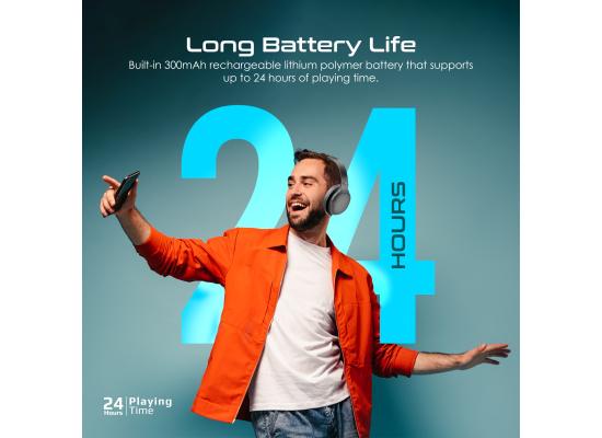 Promate LaBoca-Pro Headphone Over-Ear HD Stereo Wireless Headphone 24H Playtime